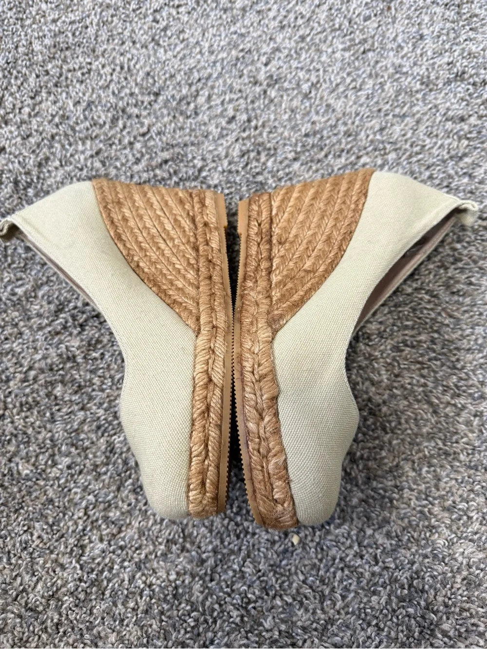 Viscata Barcelona Cream Canvas Wedge Shoes - Picture 2 of 4